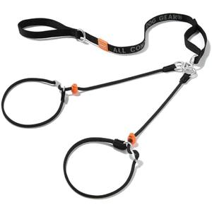 Howgo Double Slip Leash Slip Lead with Two Handles| Dual Dog Slip Lead for 2 Dogs,360° Swivel No Tangle | Dog Training Collar | Double Clip Leash Coupler and Splitter (Black, 6FT)