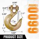 3/8" Clevis Slip Hook, G70 Tow & Winch Hooks with Safety Latch, Heavy Duty Forged Hook for Trailer, Transport, Lift & Pull, 18,000 lbs Capacity (2 Pack)