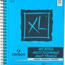 Canson XL Series Mixed Media Pad, Rough Texture, Side Wire, 9x12 inches, 50 Sheets Heavyweight Art Paper for Watercolor, Gouache, Marker, Painting, Drawing, Sketching