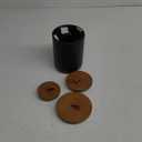 Black Ceramic Canister Set with Wooden Lid, 3-Piece Airtight Food Storage Jars for Kitchen Counter - Flour, Sugar, Coffee, Tea, Spice - Small, Medium, Large Sizes