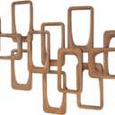 deco 79 Wood Geometric Wall Decor, Art 46" x 2" x 29", Brown, 46"L x 1.5"W