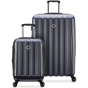 Delsey Luggage Aero 2 Piece Set (19" Carry-On & 29" Checked Spinner) (Platinum)