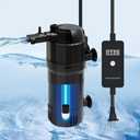 HIKPEED Fish Tank Filter with U-V Light, Submersible Aquarium Filter for 10 to 40 Gallon Fish Tank, U-V Filter