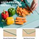 Tempered Glass Cutting Board Set of 2 (16"x12" & 12"x8"), Clear Chopping Boards for Kitchen, Heat Resistant Trivet & Countertop Saver, Non-Slip, Shatter-Resistant, Dishwasher Safe