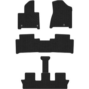 Carpet Floor Mats Custom Fit for Hyundai Santa Fe 6/7 Seats 2024 2025 2026 Gas & Hybrid, 1st 2nd 3rd Row Set All Weather Anti-Slip Waterproof Back Floor Liners - 5pc