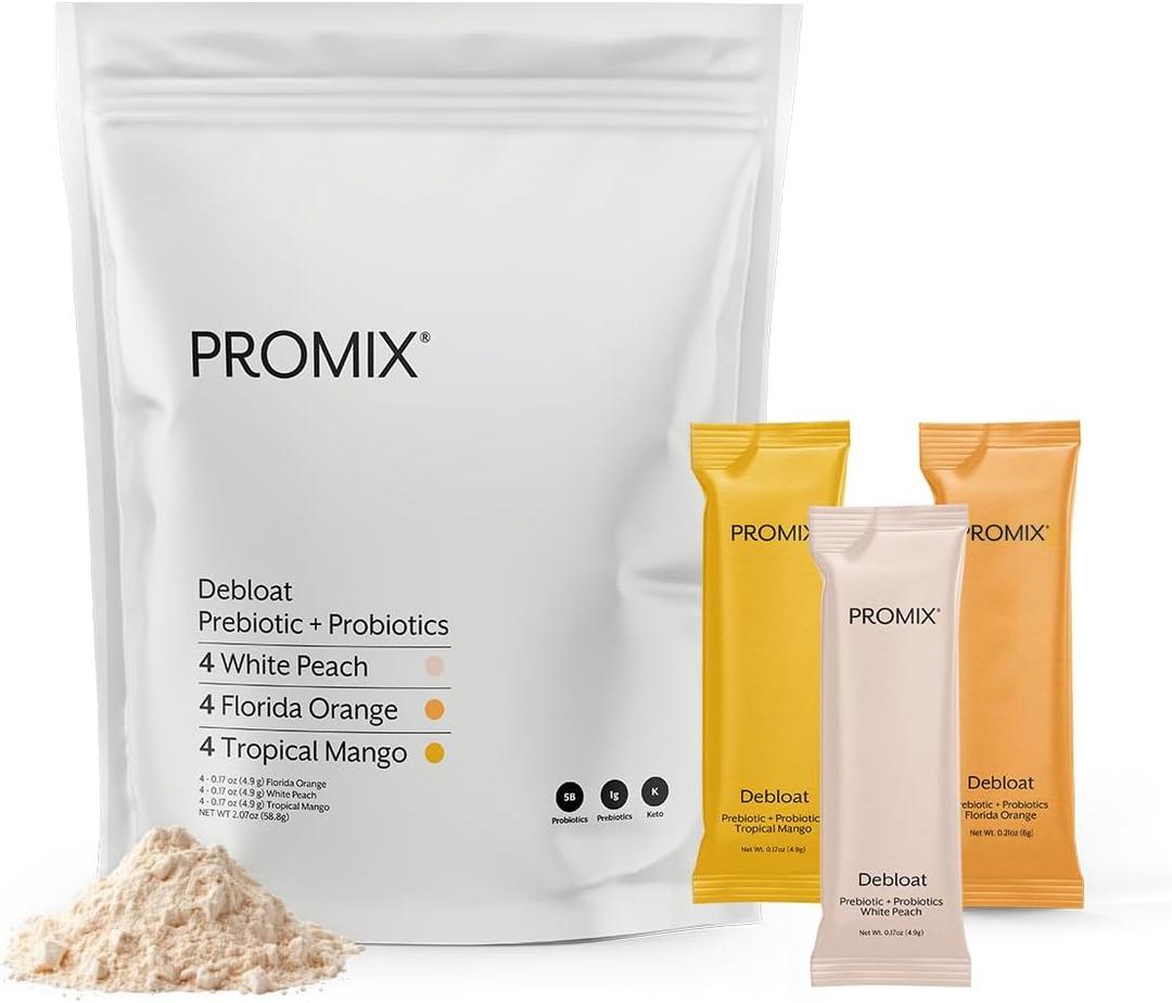 ProMix Nutrition Debloat Prebiotics and Probiotics - Digestive Health, Nausea Relief, Gut Repair, and Bloating Relief for Women and Men - Variety Pack - 12 Servings (Pack of 12)