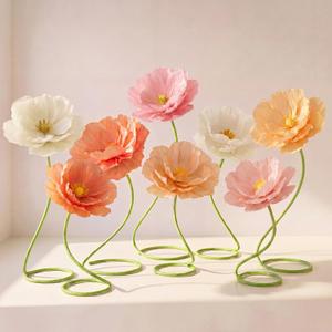 8 Pcs 5ft Large Multicolor Poppy Flowers Giant Artificial Poppy