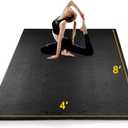 BesWin Large Exercise Mat 8' x 4'(6mm), Extra Thick Workout Mats for Home Gym Flooring, High Density Non-Slip Gym Mats Fitness Mat for Cardio, Weights, Jump Rope, Fitness - Use With or Without Shoes