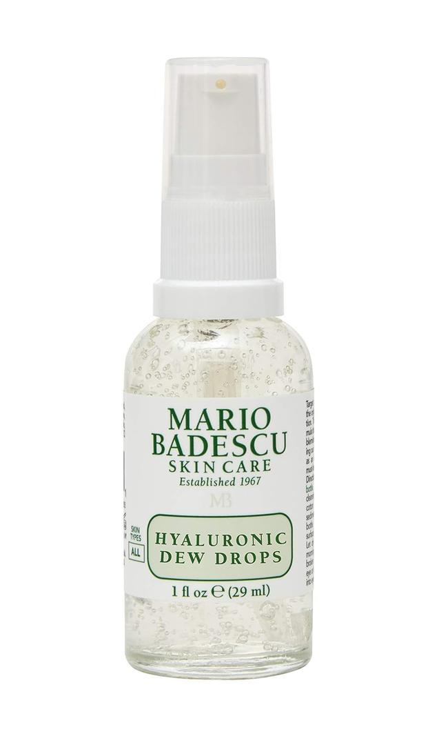 Mario Badescu Hyaluronic Dew Drops for All Skin Types  Hydrating Gel-Serum Hybrid with Sodium Hyaluronate, Niacinamide & Botanical Extracts for a Dewy, Glass-Like Glow  1 Fl Oz