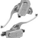 SecosAutoparts Brake Master Cylinder Clutch Lever Set Chrome Compatible with Suzuki Intruder 800 1994-2004 1400 1990-2004 1500 1998-2004 Fit for Boulevard C90 S50 S83 Fit for Honda VTX 1800 2002-2008