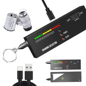 Diamond Tester, High Accuracy Simple Operation Jewelry Diamond Tester 60X Mini LED Magnifying, New Professional Diamond Selector for Novice and Expert, Thermal Conductivity Meter