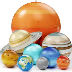 Dan&Darci Inflatable Solar System Planets for Kids - Science Toys - Boys Room Decor Ceiling - Space Birthday Gifts - Outer Space Themed Party Decorations - Astronomy Gifts 5-7 6-8 8-12 Years Classroom