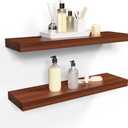 Habudda Floating Shelves for Rustic Home Decor, Natural Solid Wood Wall Shelf, Invisible Bracket Wall Mount, 23.6 Inches, 2 Pack, 23.6"6.7"1.6"