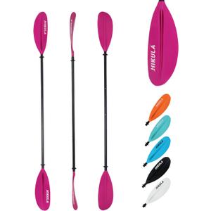 Kayak Paddles Aluminum Shaft Paddle with Nylon Blades, Floating Adjustable Kayaking Oars, 3 Piece, 220-240cm/86-94 Inches,Black/Rose/Teal