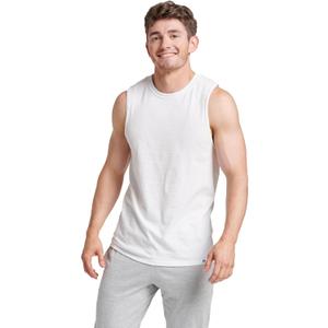 Russell Athletic Mens Cotton Performance Sleeveless Muscle T-Shirt T Shirt, White, Large US