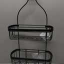 Splash Home Bathroom Door or Hanging from Shower Head Caddy with Two Basket Organizers Plus Dish for Storage Shelves for Shampoo, Conditioner Soaps, 24 x 15 x 12 Inches Black