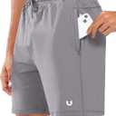 NORTHYARD Men's 7" Gym Shorts Knit Athletic Tennis Shorts for Men with Zipper Pockets for Workout Athletic Training
