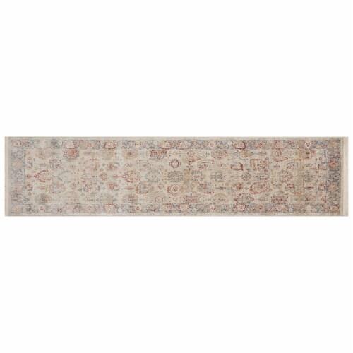 Modavari Cora Runner Ivory Ocean Rug, 8 x 2 ft