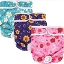 Mumoo Bear Dog Nappies Female - Washable Female Period Pants for Dogs Pets, Incontinence Reusbale Dog Heat Diapers 3Pack L/XL