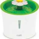 Catit LED Flower Fountain with Triple Action Filter, Cat Drinking Water Fountain, 3 L (9.0 x 8.3 x 7.7 Inches, Green)