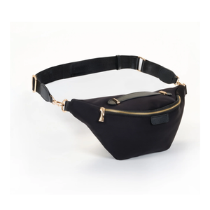 Black Oversized Fanny Pack, Plus Size Crossbody Bag with Adjustable Belt Straps, Fits 42-54 Inch Waist