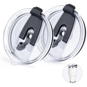 30 oz Tumbler Replacement Lids 2 Pack,Fit of Inner Diameter 3.7 to 3.73 INCH Tumbler Cup,Spill Proof Splash Resistant Tumbler Lids Silicone Flip Covers BPA-free.