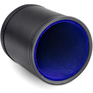 Leather Dice Cup for Board Games, Navy Blue Felt Lining