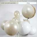 137pcs Pearl White Balloon Arch Kit Double Layer Sand White Balloons with 610Pcs Pearl Stickers, Neutral White Balloon Garland for Wedding Bridal Shower Baby Shower Birthday Engagement