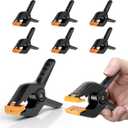 EMART 6 Pack Heavy Duty Muslin Spring Clamps, Professional 4.5 Inch Plastic Backdrop Clips for Photography Studio, Photo Booth, Backdrop Stand, Paper, Woodworking, Crafts, Tarp (Black and Yellow)