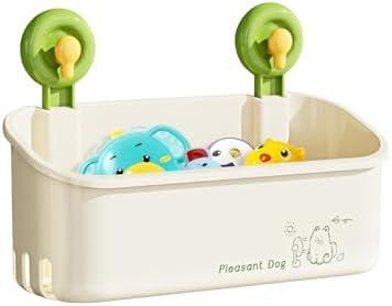 CBJHPZ Bath Toy Storage - Wall Mounted Bath Toy Holder with Suction Cup, Quick Drain Large Capacity Bathtub Toy Storage for Bathroom (Grren)