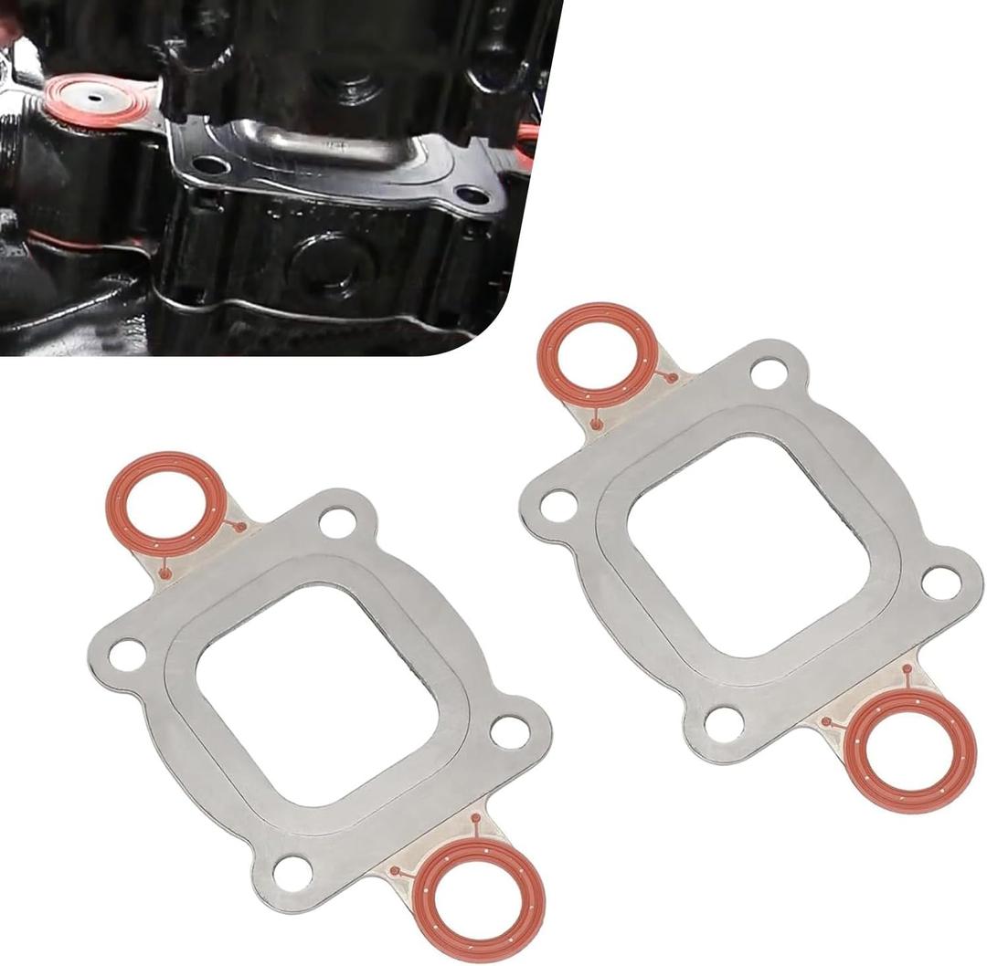 2 PCS Exhaust Manifold Elbow Riser Gasket, OEM #27-864850A02 27-864850A1 for Mercruiser Riser Gasket Replacement, Dry Joint Full Flow Gasket Fit for MerCruiser 4.3L 5.0L 5.7L 6.2L V6 V8