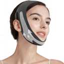 ROWMATE Graphene V-Line Mask Chin Up Mask V Shaped Face Mask Chin Strap for Sleeping,Jawline Shaper,Black,Medium
