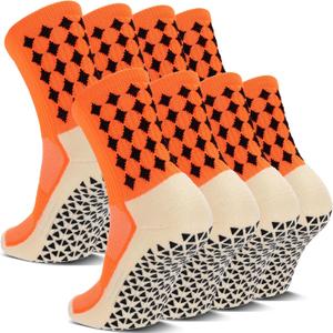 2/4 Pairs Grip Soccer Socks for Men Women Cushioned Non Slip Football Basketball Athletic Sports Socks