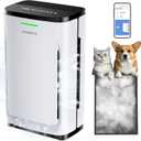 Pet Air Purifier Large Home 4200 sq ft, Suck up Floating Cat Dog Hair Dander, 7-Stage H13 HEPA Anion Activated Carbon Filter, Air Purifiers with APP for Odor Allergies Smoke Dust, Zero Ozone, P339
