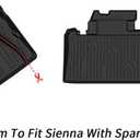 Cargo Mat Compatible with Toyota Sienna 2021-2025 2026 7&8 Seat Trunk Mat & Backrest Liner TPE Cargo Liner 3rd Row Back Seat Cover Replacement for 2021-2026 Toyota Sienna Accessories