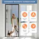 METAONLY Magnetic Screen Door Mesh Fits 30" x 80" Door - Curtain Size 32" x 82", Works for Patio, Sliding Door, Keeps Bug Mosquito Out, Fresh Air Flow, Black
