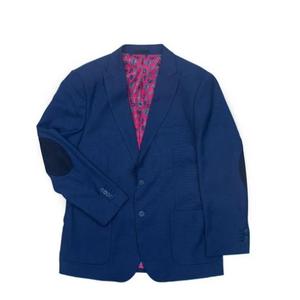 Isaac MIzrahi  Men's Slim Fit Tweed Blazer (44, Blue)