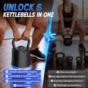 Adjustable Kettlebell6-in-1 Quick Change Adjustable Kettlebell Set (6.5-40 LBS) for Home Gym - Space-Saving Design with Scratch-Resistant Rubber Base to Protect Floors, Two-Way Rotating Handle for Full Body Workouts