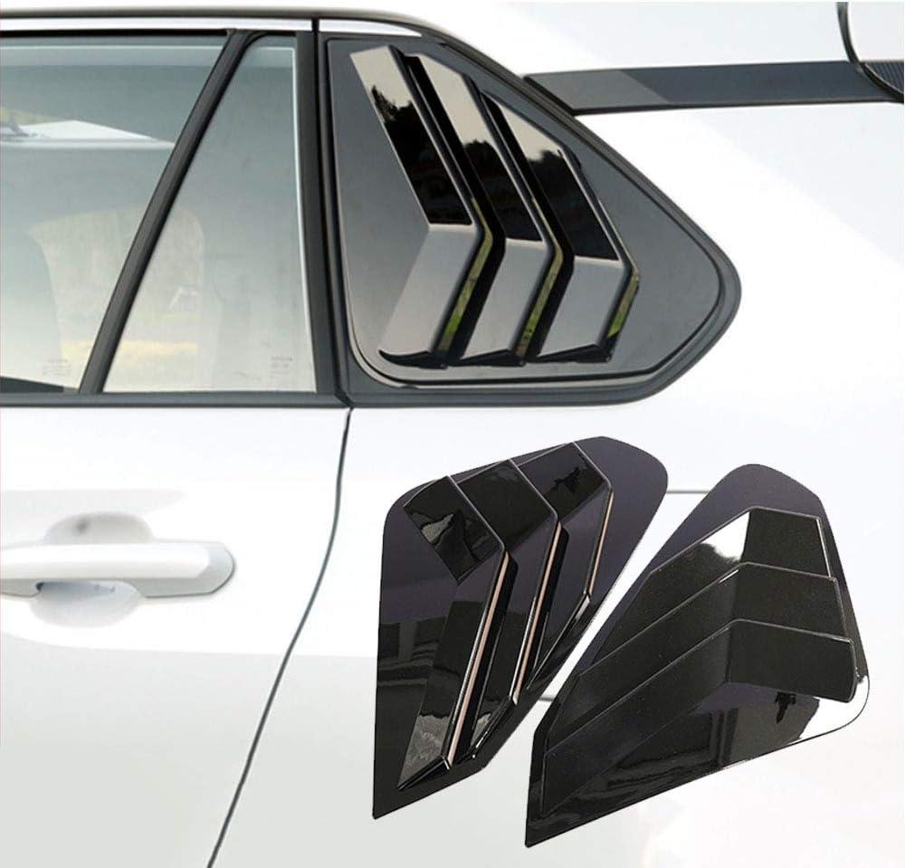 for Toyota RAV4 2019 2020 2021 2022 2023 2024 Rear Side Window Louvers Air Vent Scoop Shades Cover Blinds TrimBright Black