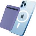 Magnetic Card Wallet Holder with MagSafe for iPhone 15 Pro Max/ 15 Pro/ 15 Plus/ 15, for iPhone 14 Pro Max/ 14 Plus/ 14 Pro/ 14, for iPhone 13 Pro Max/ 13 Pro/ 13/ 13 Mini, for iPhone 12/ 12 Pro/ 12 Max, Purple
