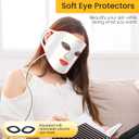 LED Light Therapy Mask - 4 Colors LED Face Mask Light Therapy with Timing Function, LED face Mask Light Therapy at Home 240 LED Beads (White+Silver)