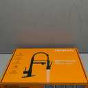 Durable Kitchen Sink Faucet with Sprayer, Compatible with 1 Hole or 3 Hole, 360 Rotatable Pull Out Kitchen Sink Faucets Single Handle Spring Kitchen Faucet Matte Black