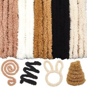 CRASPIRE 10Pcs 39.37inx15mm Extra Thick Pipes Cleaners for Crafts Soft Fuzzy Flurry Chenille Stems Chunky Jumbo Coral Fleece Fur Handmade DIY Arts Projects Plush Animal Creative Fun Decor Khaki Black
