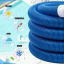 3 Pcs Pool Vacuum Cleaning Kit Flexible Pool Vacuum Head with 1-1/2" x 18ft Hoses and 13.7ft Adjustable Pole Cleaning Supplies for Inground Swimming Pond Spa Hot Tub(Butterfly Head)