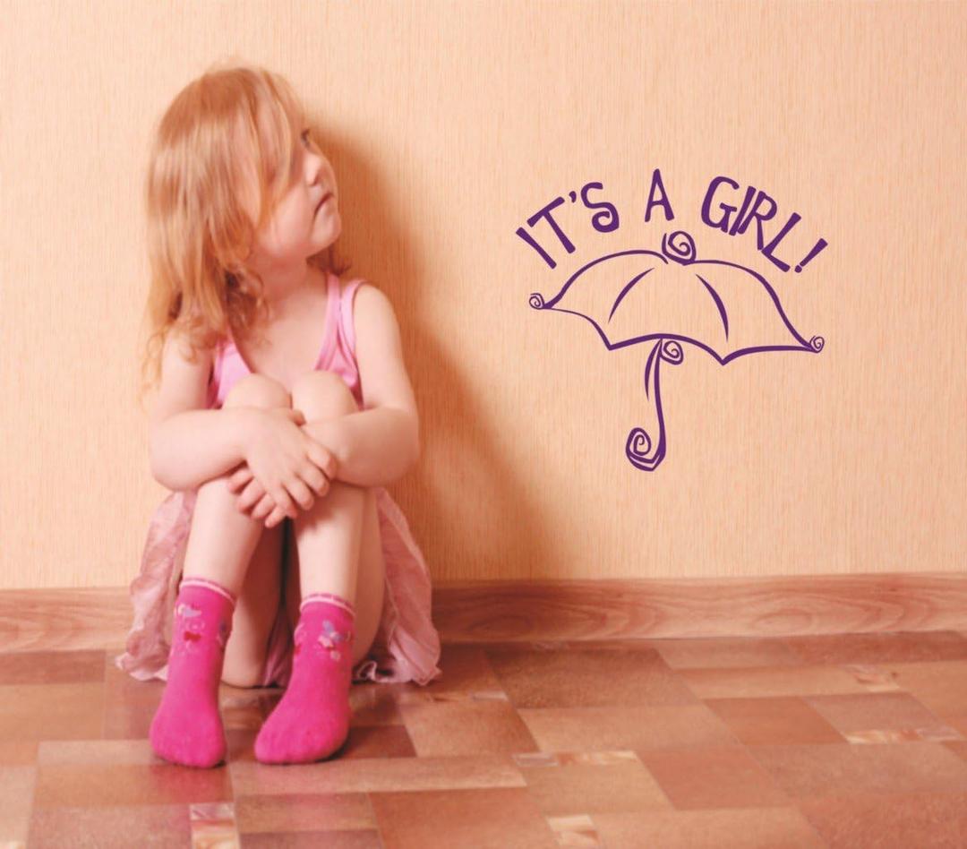 Design With Vinyl Home Wall Decals - It's a Girl Removable Wall Sticker Home Decoration - Size: 43 in x 43 in