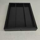 Utoplike Bamboo Drawer Organizer Kitchen Utensils, Adjustable Black Silverware Holder and Cutlery Tray Organiser, Expandable Drawer Divider for Flatware, Knives in Kitchen, Bedroom, Living Room (Large)