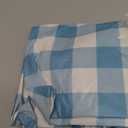 Smiry Round Picnic Tablecloth, Elastic Waterproof Fitted Vinyl Tablecloths for 45"-56" Tables, Flannel Backed Buffalo Plaid Table Cover for Dining, Camping, Outdoor, White and Aqua