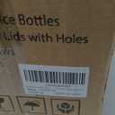 Ruckae 16oz 10 Pack Glass Juice Bottles with Dual Scale, Reusable Glass Bottles with Hole Lids and Straws Mason Jar for Juicing, Smoothies, Kombucha - Water Bottle for Fridge or Gym (Transparent)