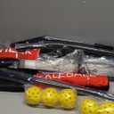 Mini Pickleball Dink Net, Small Size Set 4ft + 7ft, Paddles, Court Markers, 6 Balls, Bag, Rebounder Practice Trainer, Master Pickle Ball, Home Equipment Portable, Adjustable, Indoor, Outdoor, Driveway