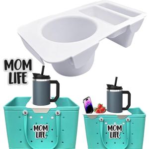 Upgraded Topper Tray for Bogg Bag,Compatible with X Large(Original)/Medium(Baby)/Small(Bitty) Bogg Bags, Fit Stanley 30/40 Oz Cup, ABS Cup and Phone Holder Tray-White
